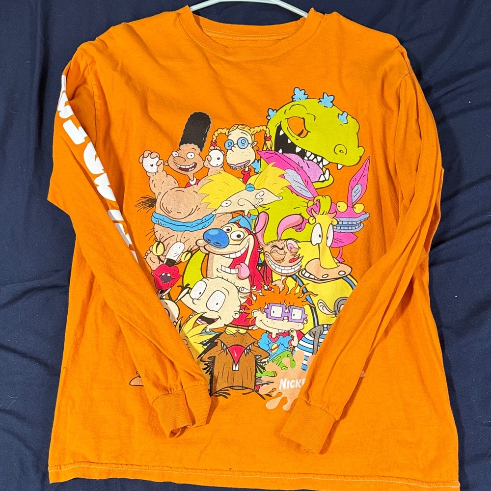 Nickelodeon Vibrant Orange Long Sleeve Tee